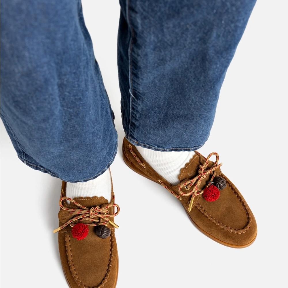 Larroude Cyprus Boat Shoe in Suede